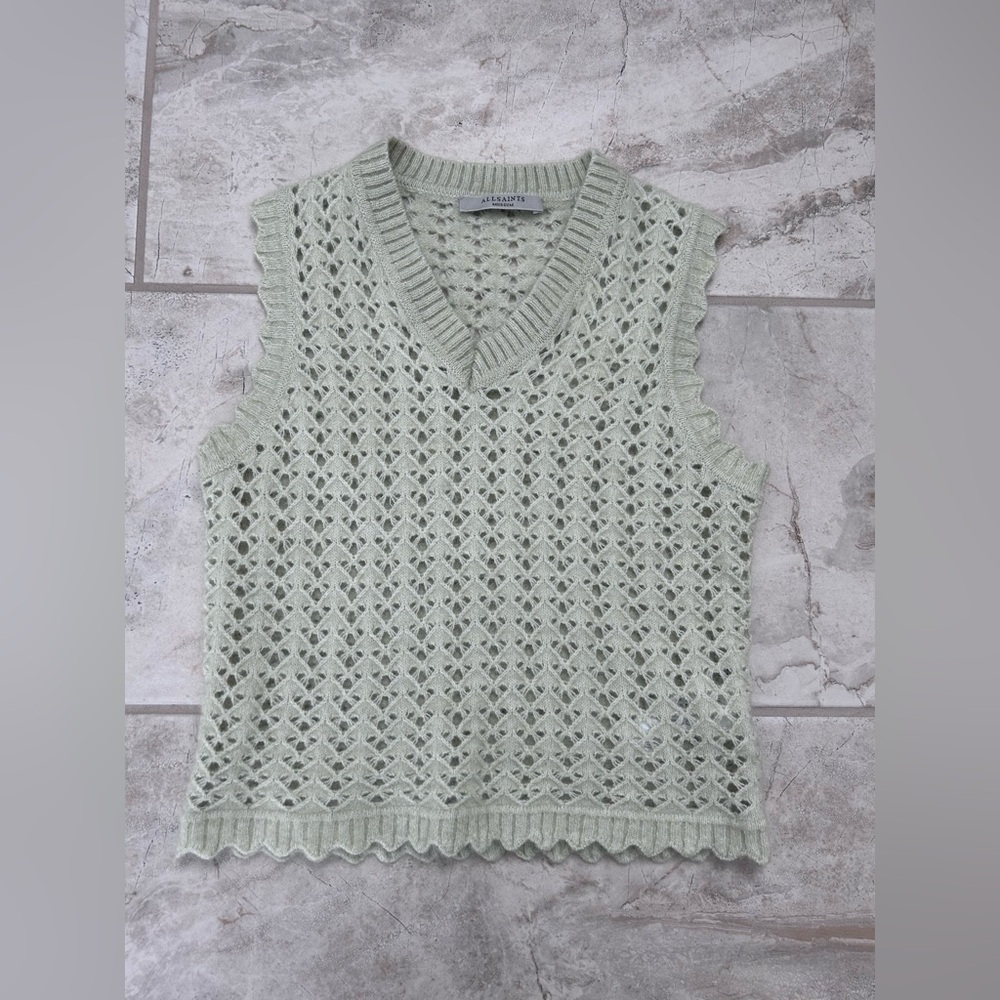 NWOT AllSaints Vivian Open Knit Tank Top
Vest
Wool
Mohair
Earth Green
Lux
$229
M - Picture 2 of 11